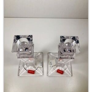 Fifth Avenue Crystal Ltd, 5 1/2 Pillar Candle stick Holder Pair